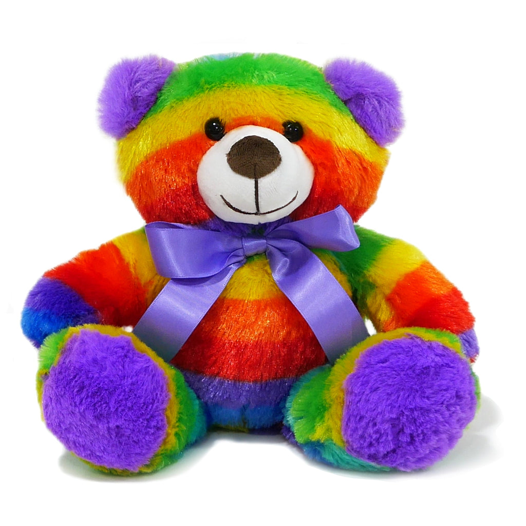 Rainbow Teddy Bear Plush Stuffed Animal, 12-Inch, Ages 3+