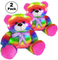 Rainbow Lites LED Glow Teddy Bear Plush, 2-Pack, 16-Inch