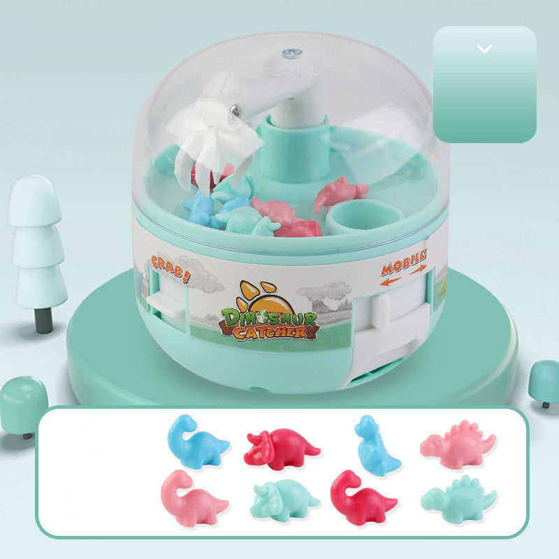 Side view of the mini dinosaur claw machine arcade game