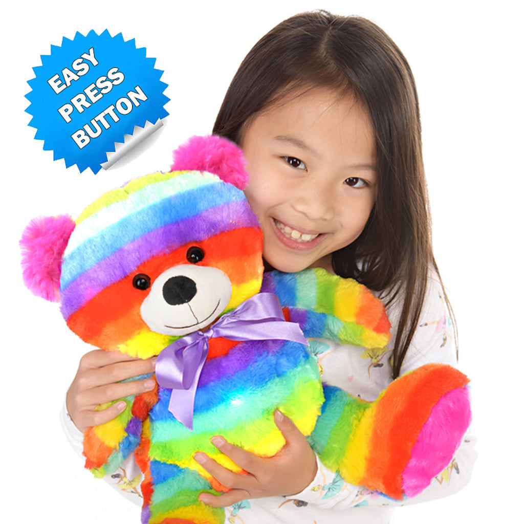 Rainbow Lites LED Glow Teddy Bear Plush, 2-Pack, 16-Inch