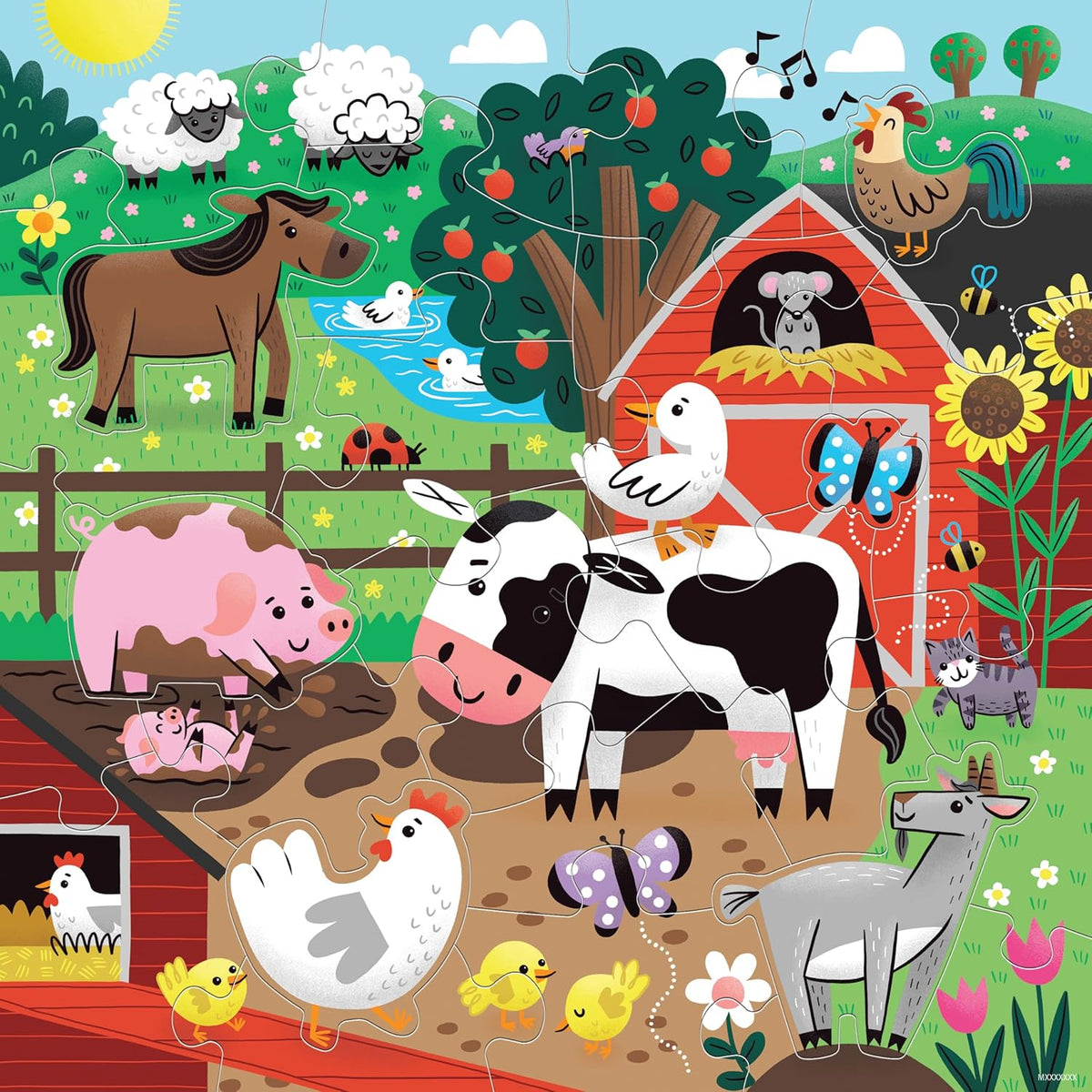 Farm Friends Toddler Floor Puzzle, 12 Large Pieces, Ages 2+ - product photo
