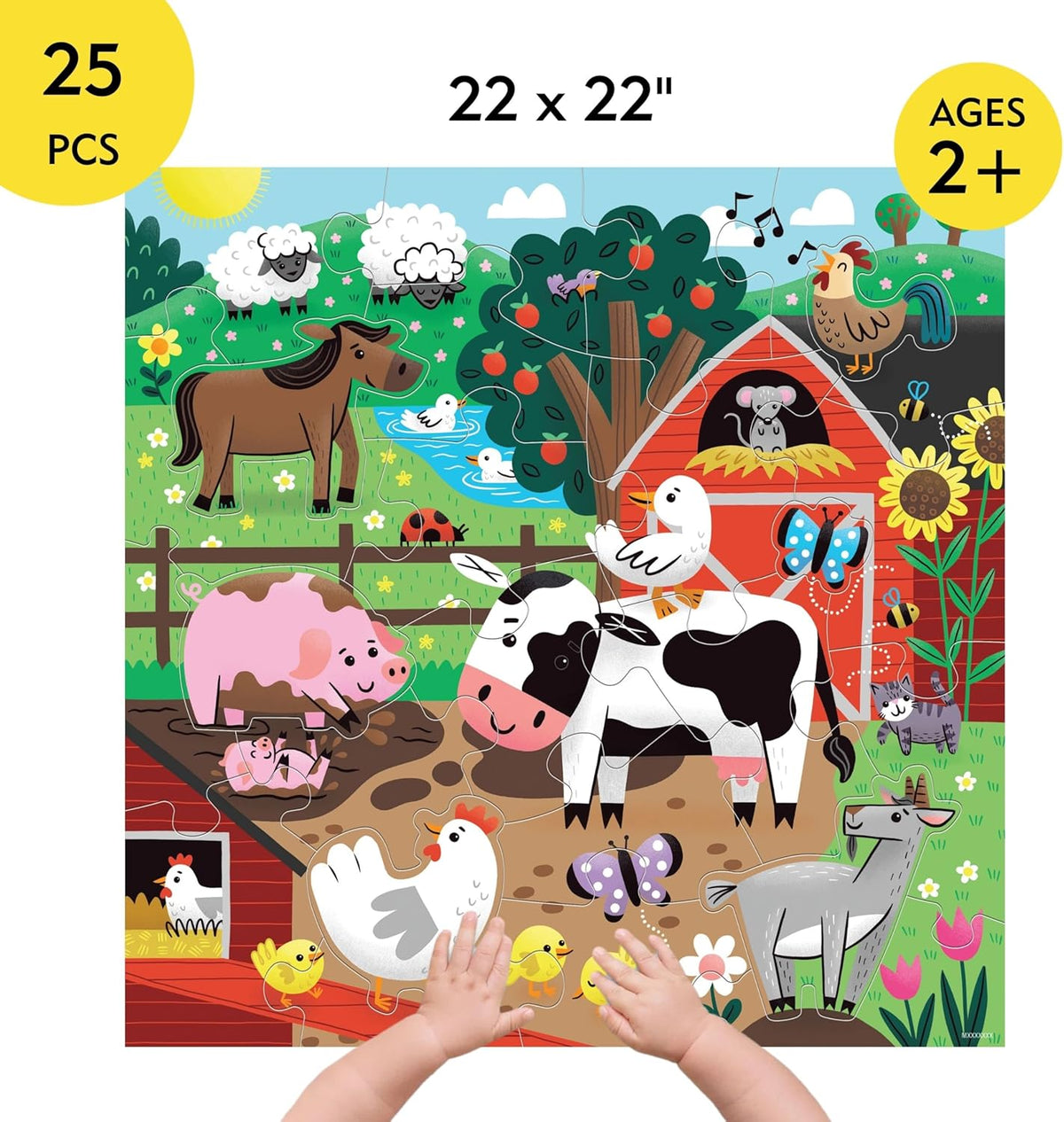 Farm Friends Toddler Floor Puzzle, 12 Large Pieces, Ages 2+ - product photo