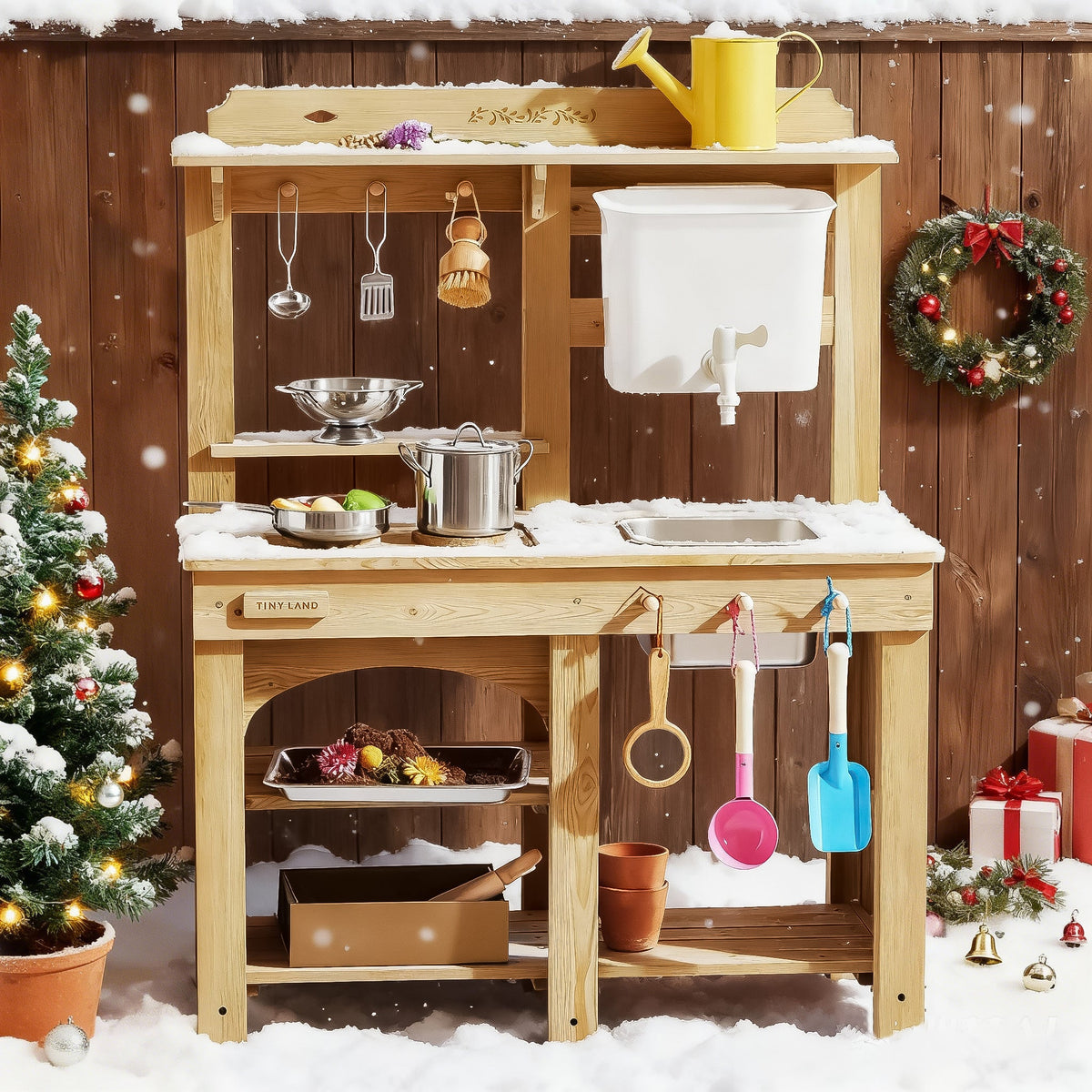 Tiny Land Mud Kitchen - DuoPlay Outdoor Play Kitchen for Kids — product image 14 of 15
