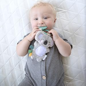 Baby Teether with Crinkle Sound & Ribbons, Great Gift For Newborn