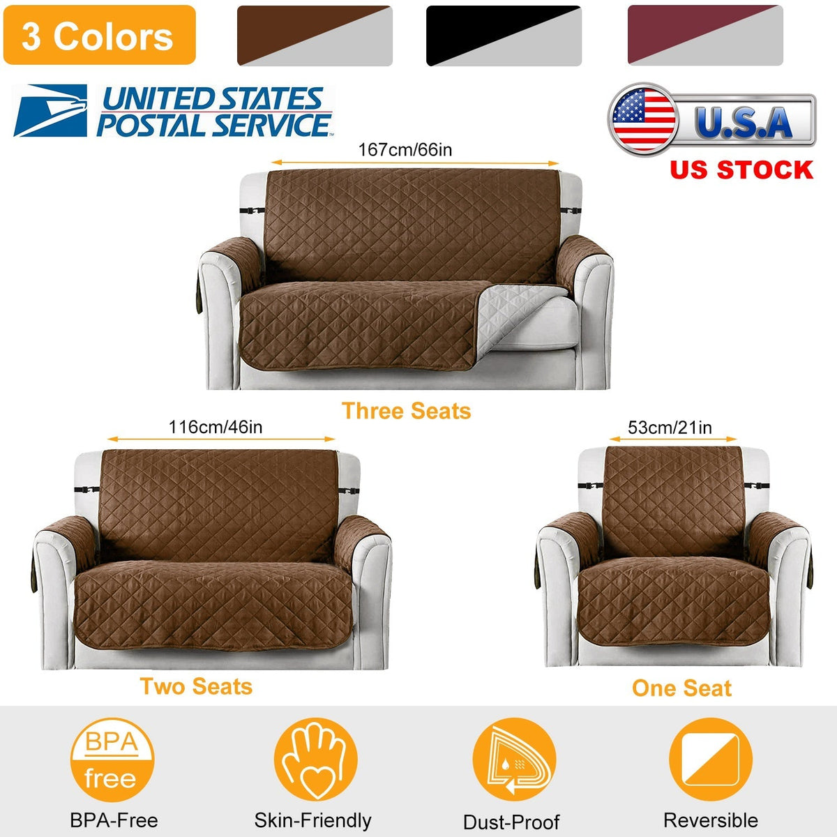 Reversible Sofa Protector with Elastic Strap