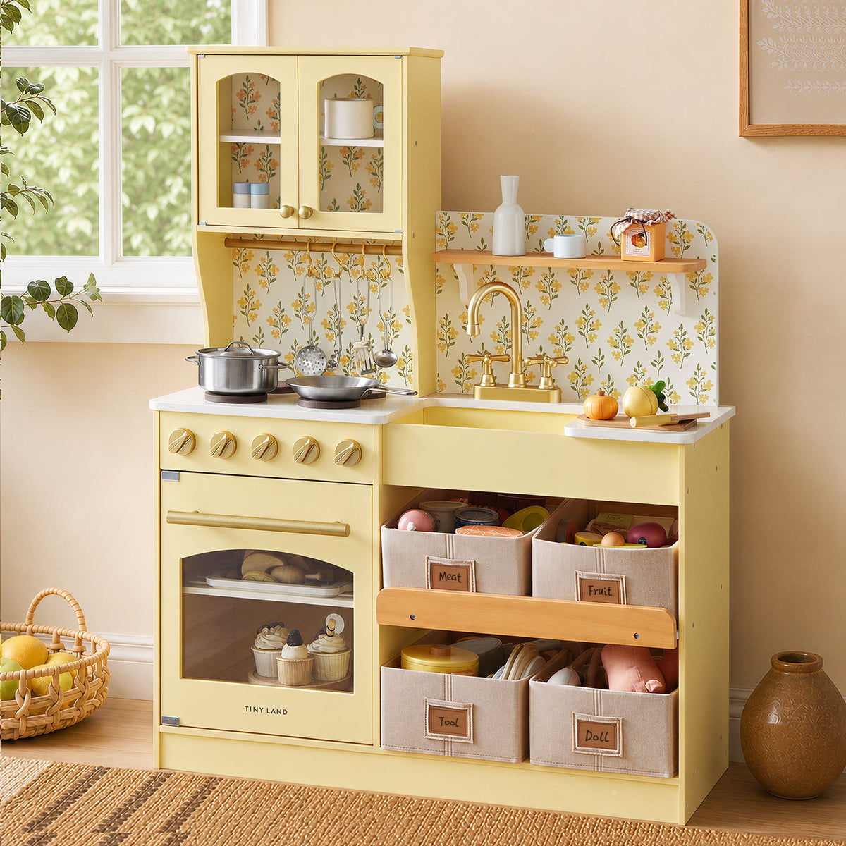 Tiny Land Wooden Play Kitchen with Storage for Creative Toddlers — product image 25 of 33
