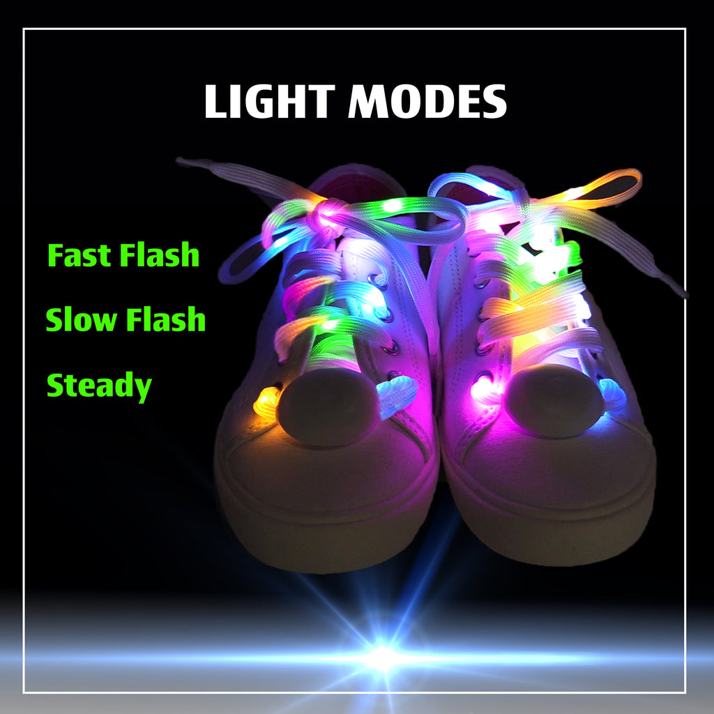 5-Color LED Flashing Shoe Laces for Sneakers & Skates, 45 Inches
