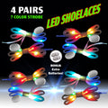 4-Pair Set of 7-Color LED Strobe Shoe Laces, 45 Inches