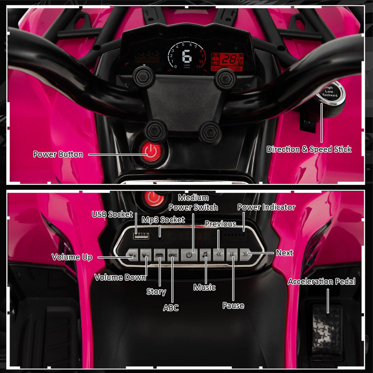 12V Kids' Adventure ATV — Pink
