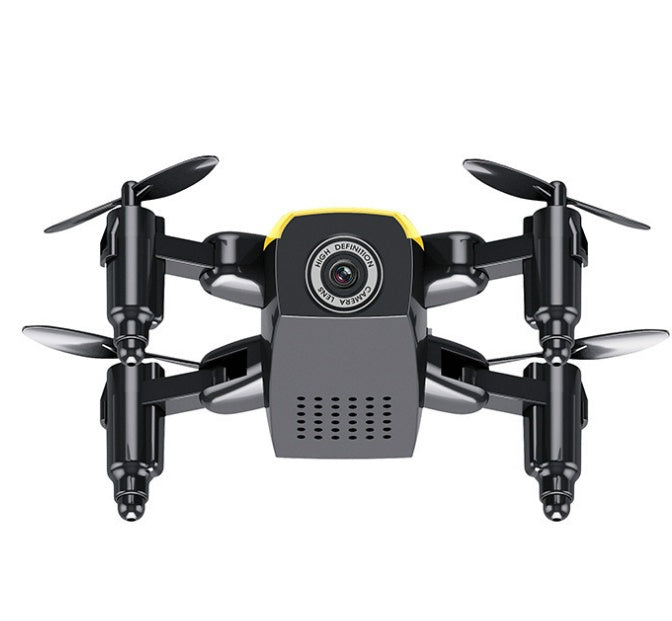 Close-up view of the foldable mini drone with wifi camera
