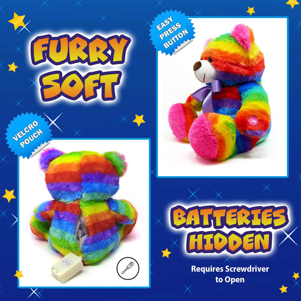 Rainbow Lites LED Glow Teddy Bear Plush, 2-Pack, 16-Inch