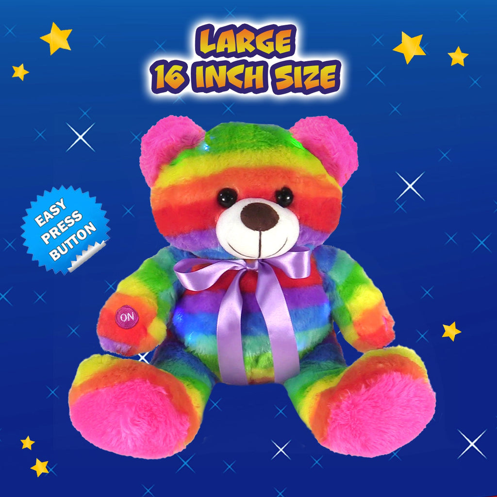 Rainbow Lites LED Glow Teddy Bear Plush Night-Light, 16-Inch