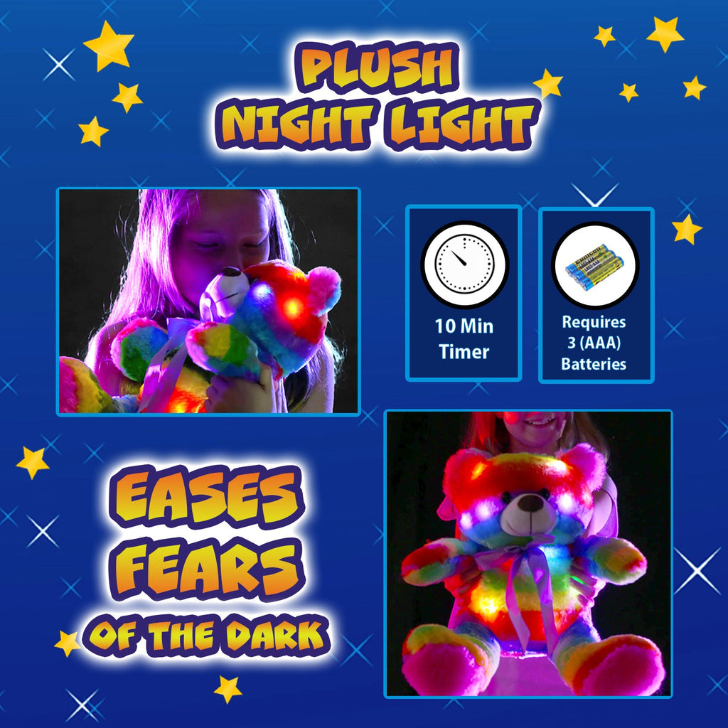 Rainbow Lites LED Glow Teddy Bear Plush Night-Light, 16-Inch