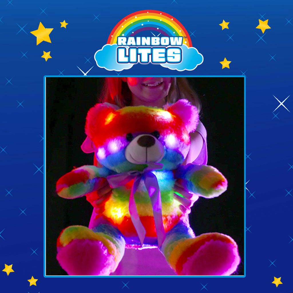 Rainbow Lites LED Glow Teddy Bear Plush, 2-Pack, 16-Inch