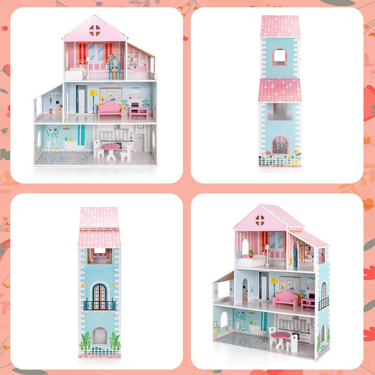 Storybook Three-Story Dollhouse