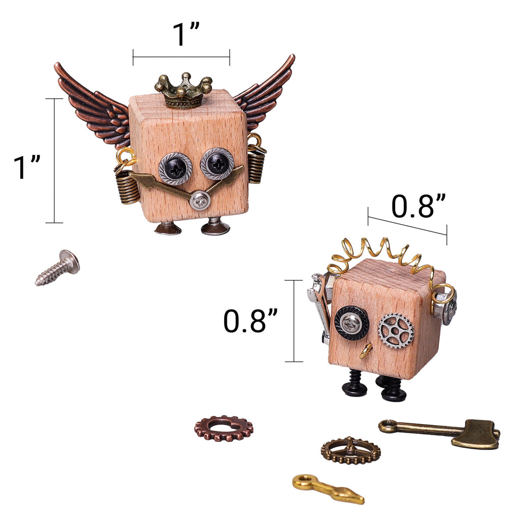 DIY Timberbot Kit – Build 2 Wooden Robots, Make Keychains & Necklace by Kitsville, image 6 of 11