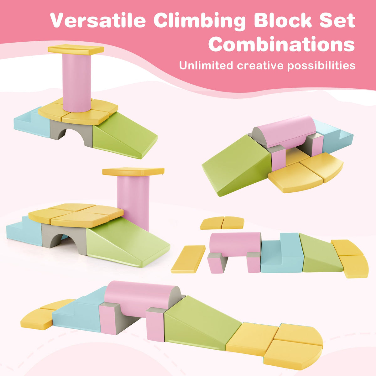 Rainbow Tumble Foam Blocks — 10 Pieces
