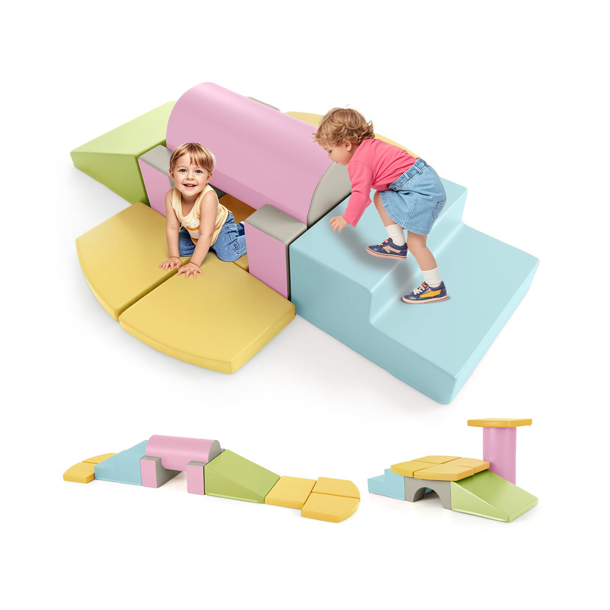 Rainbow Tumble Foam Blocks: 10 Pieces