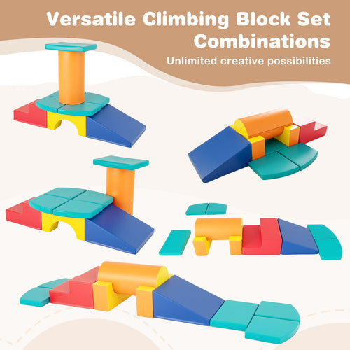 Rainbow Tumble Foam Blocks: 10 Pieces