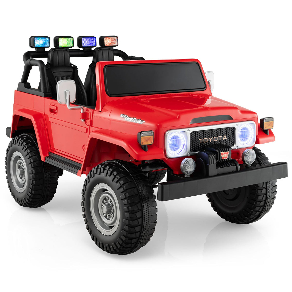 12V Toyota FJ40 2-Seat Ride-On with Remote — Red