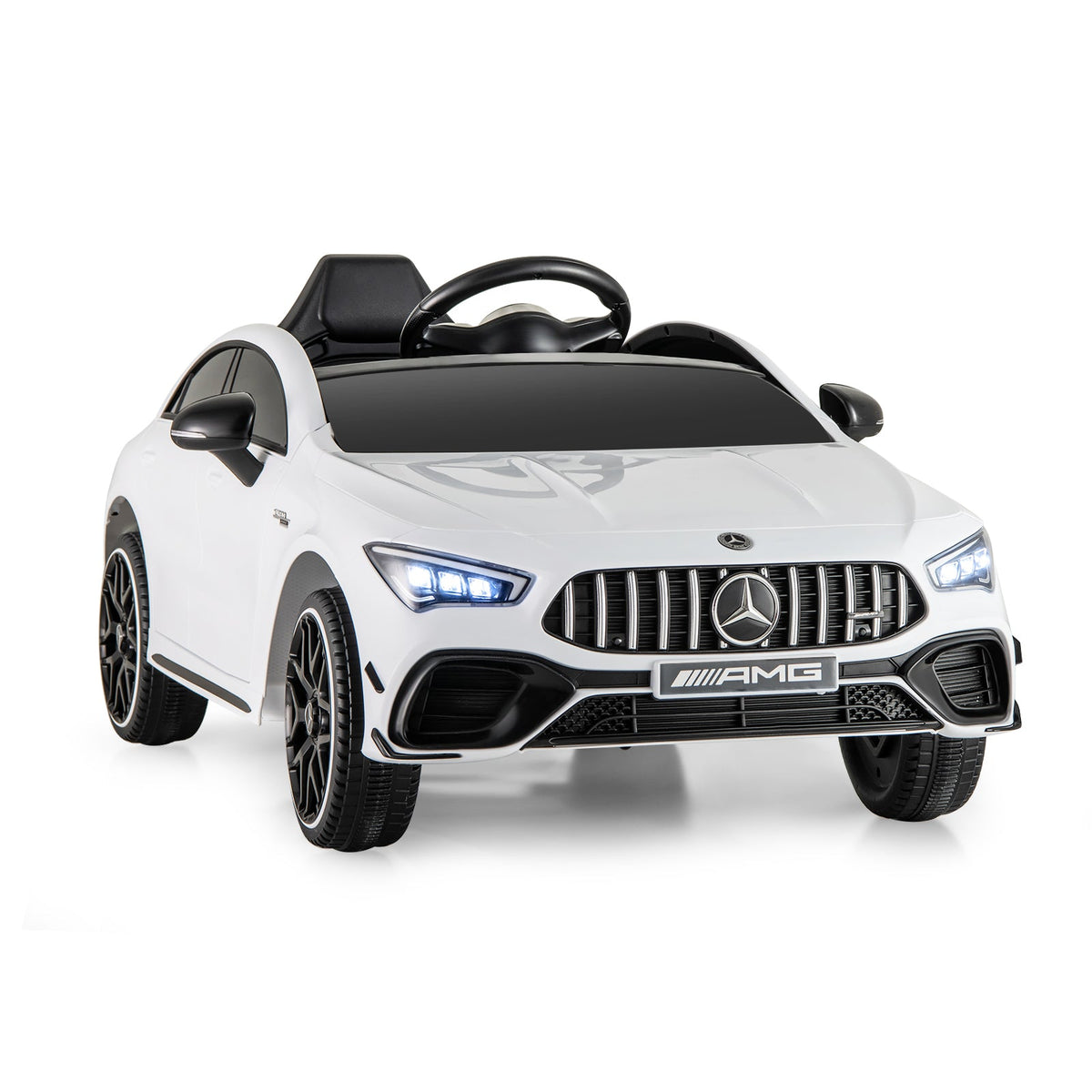 12V Kids Ride on Car Mercedes-Benz AMG CLA 45 with Remote-White