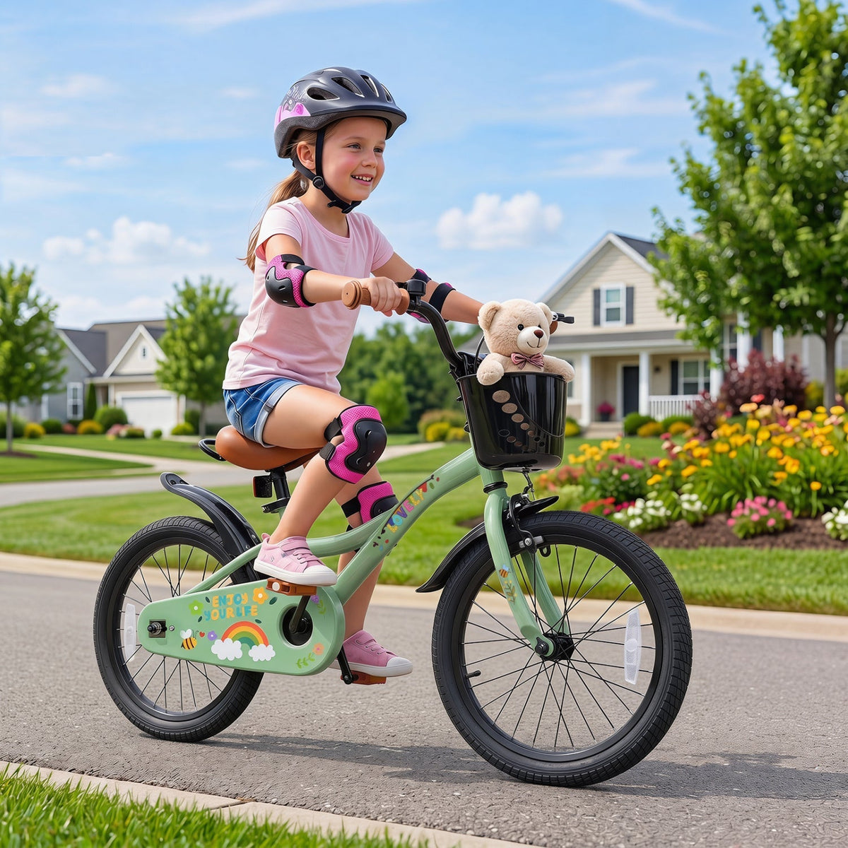 Green 12-Inch Bike & Basket