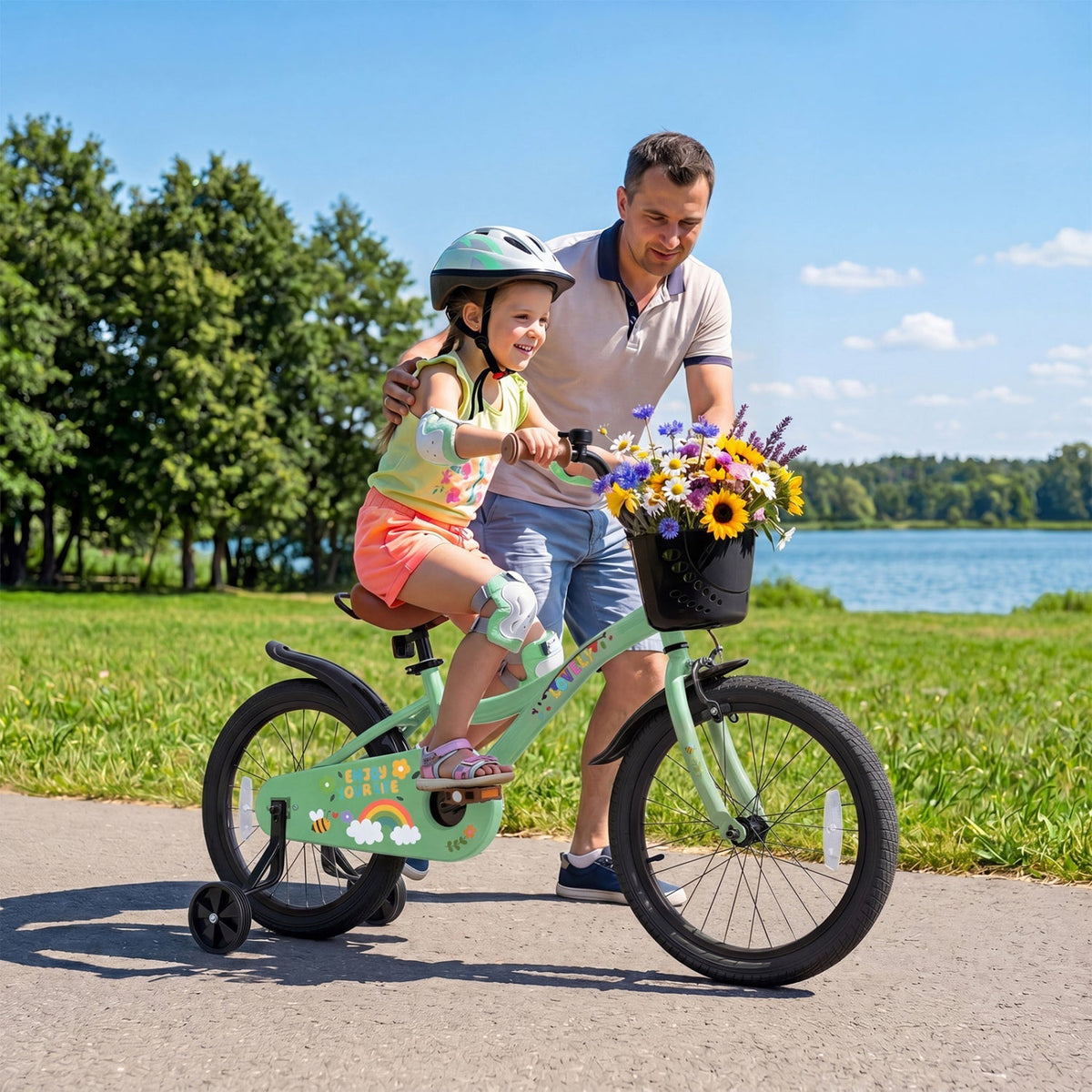Green 12-Inch Bike & Basket