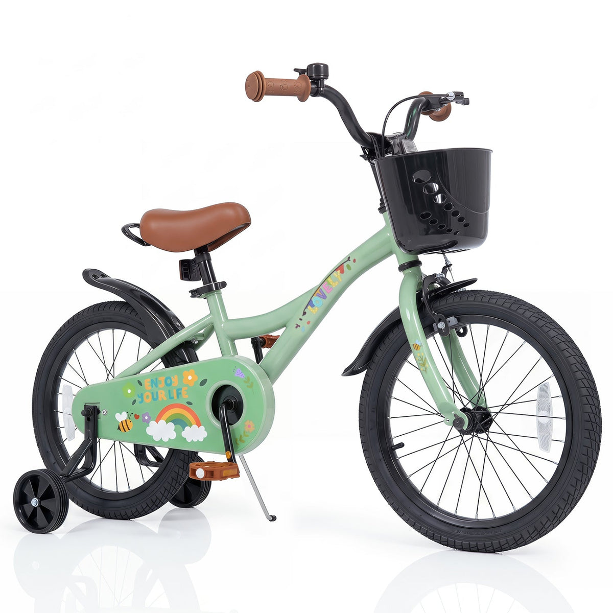 Green 12-Inch Bike & Basket
