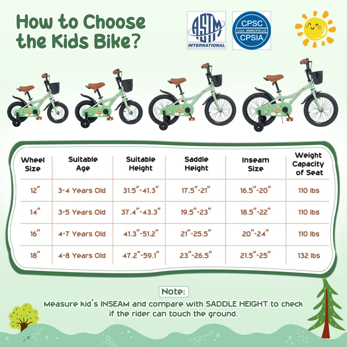 Green 12-Inch Bike & Basket