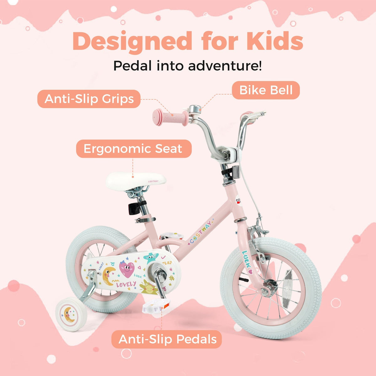 Starlight Pink Bike with Training Wheels