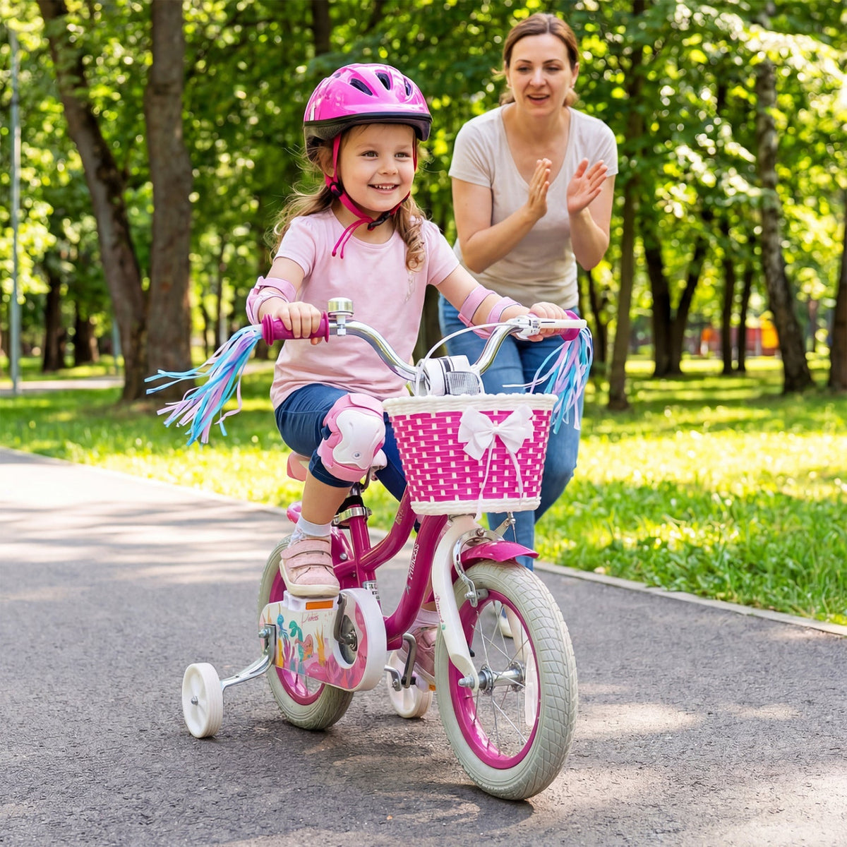 Rosebud Bike with Basket & Training Wheels