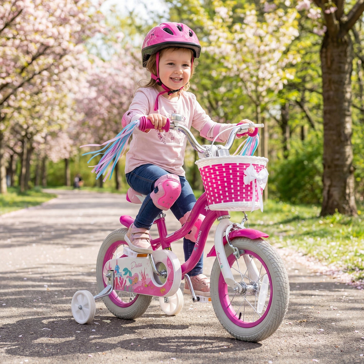 Rosebud Bike with Basket & Training Wheels