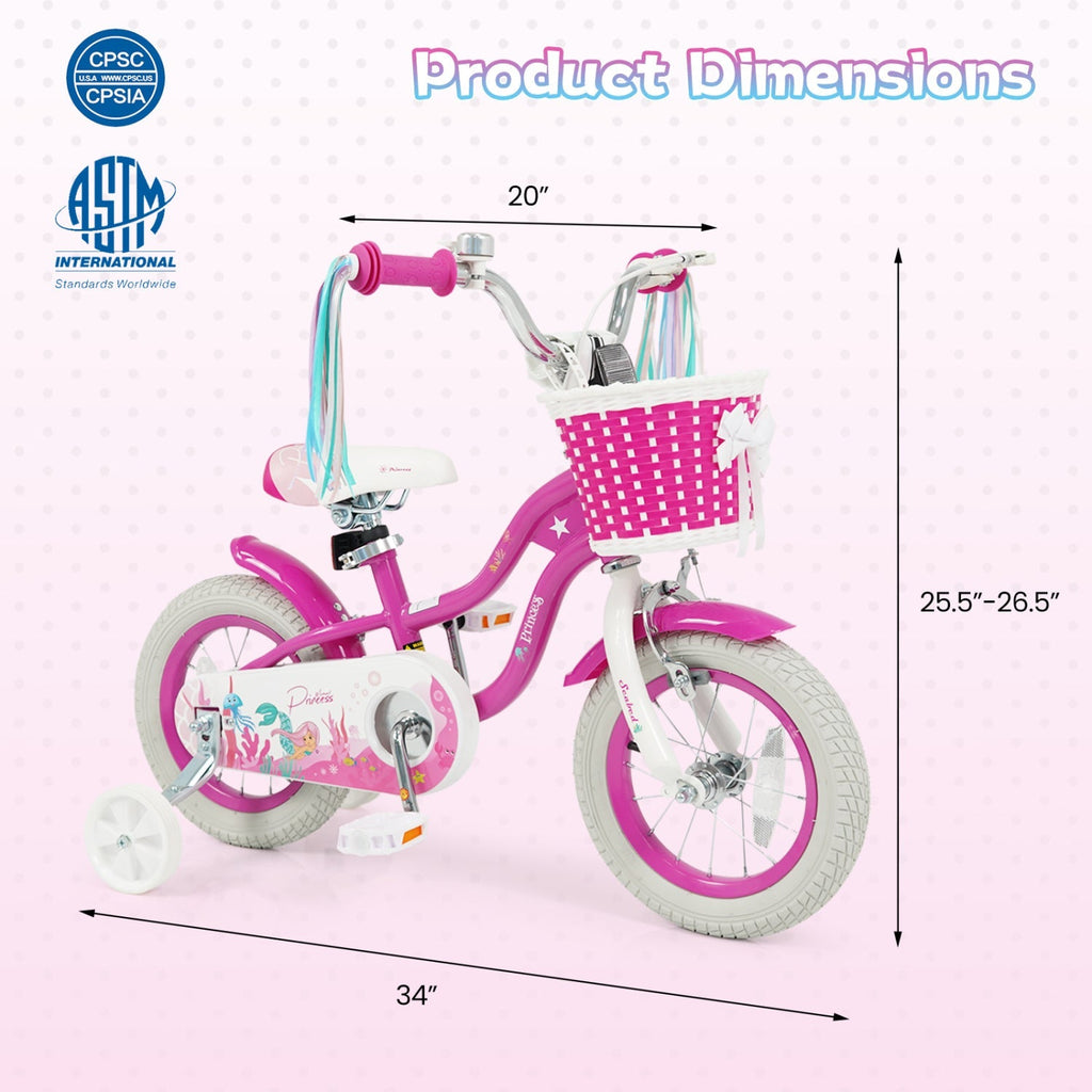 Rosebud Bike with Basket & Training Wheels