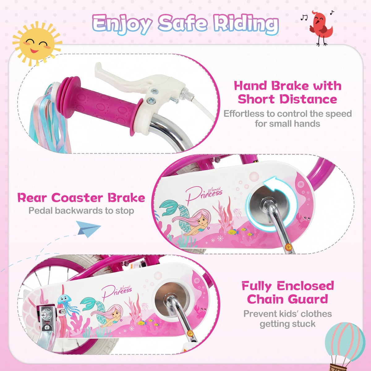 Rosebud Bike with Basket & Training Wheels