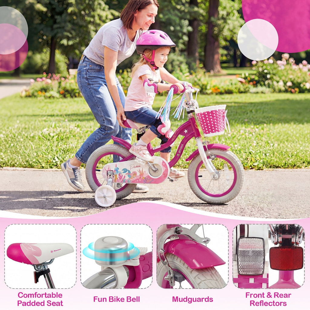 Rosebud Bike with Basket & Training Wheels