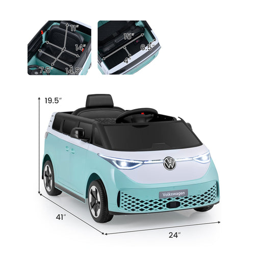 12V Electric Ride-On VW Bus with Remote Control & Music - Pipkin & Puddle: Dreamland