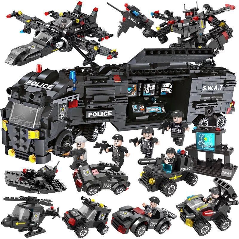 police rescue building block sets product photo showing the full item