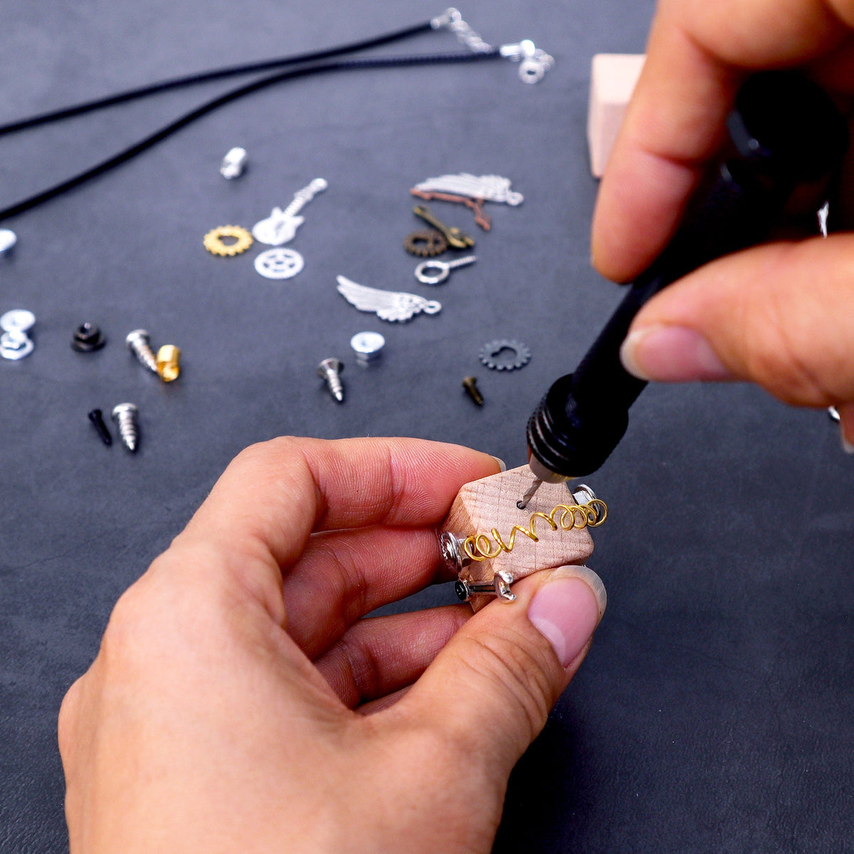 DIY Timberbot Kit – Build 2 Wooden Robots, Make Keychains & Necklace by Kitsville, image 2 of 11