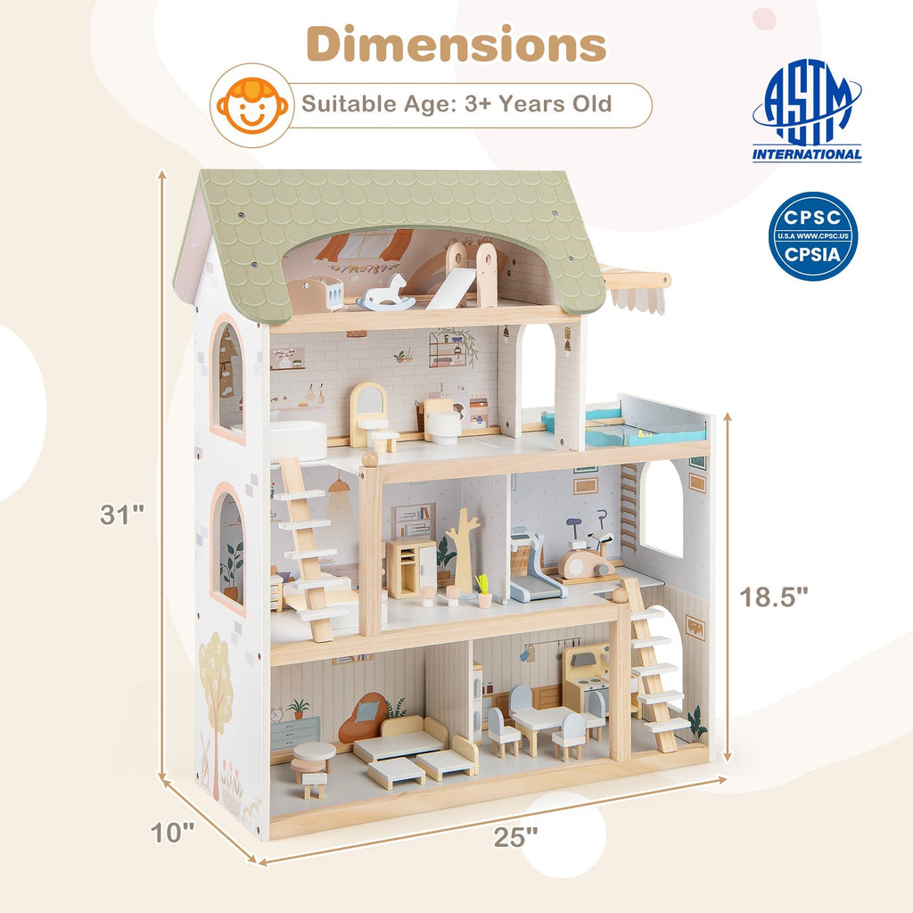Garden Cottage Dollhouse — 33 Accessories