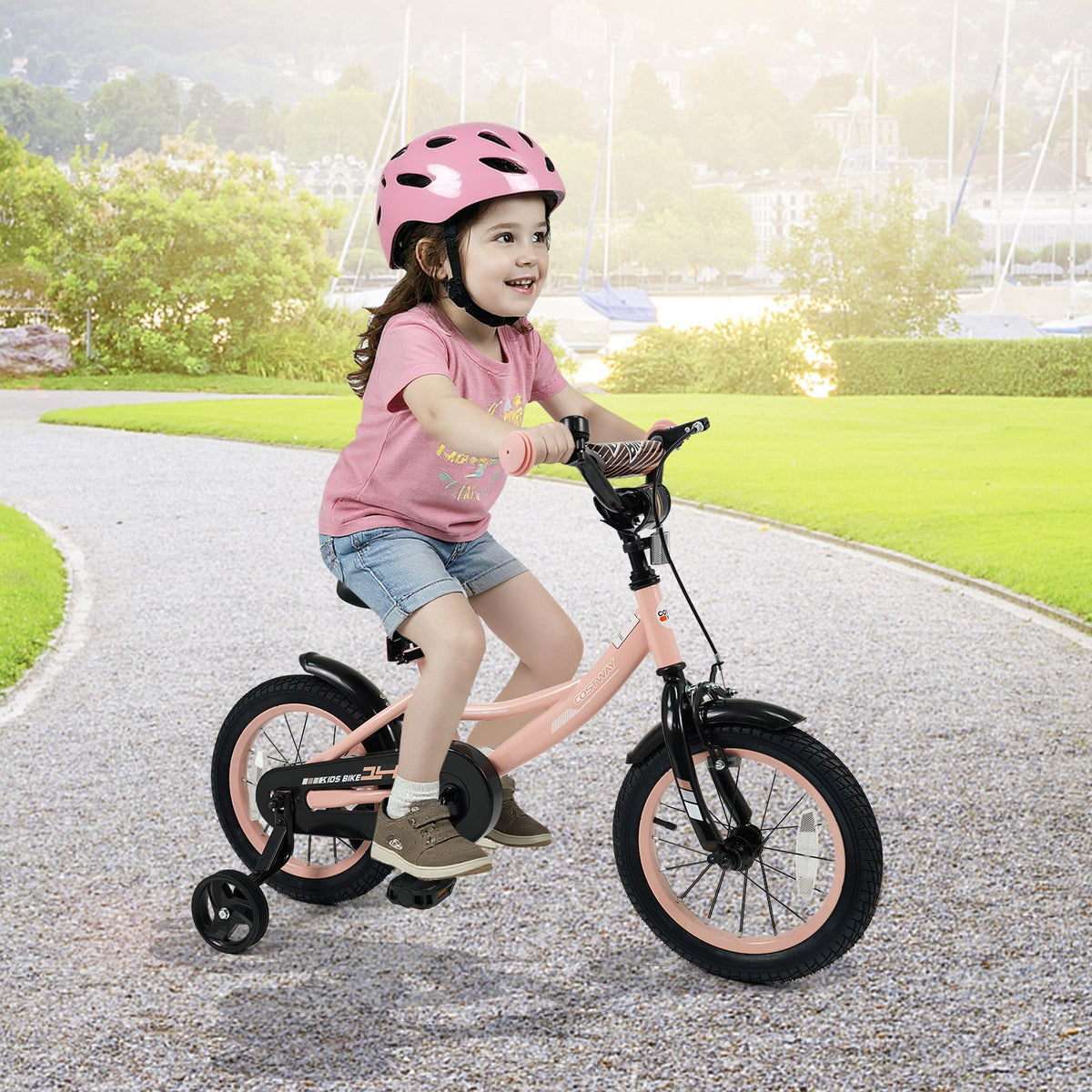 Little Explorer Pink Bike with Training Wheels
