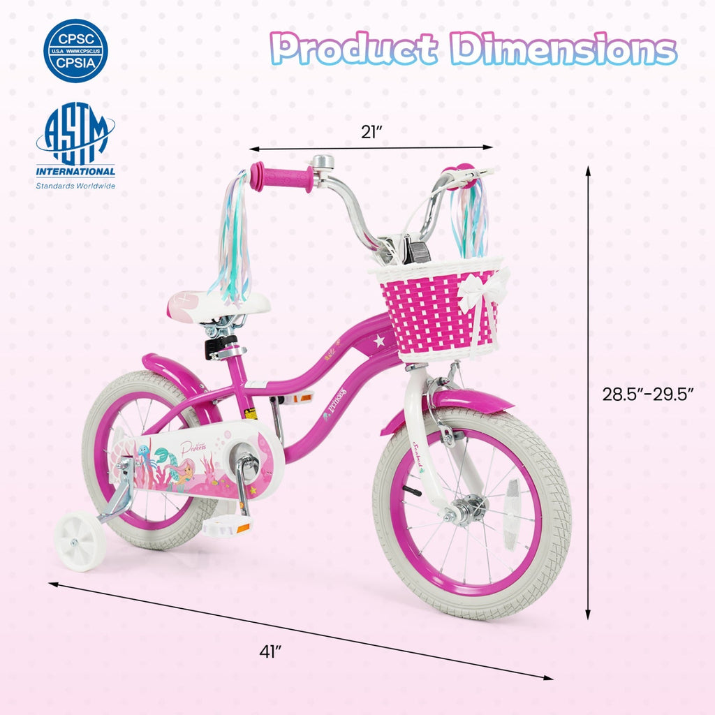 Rosebud Bike with Basket & Training Wheels