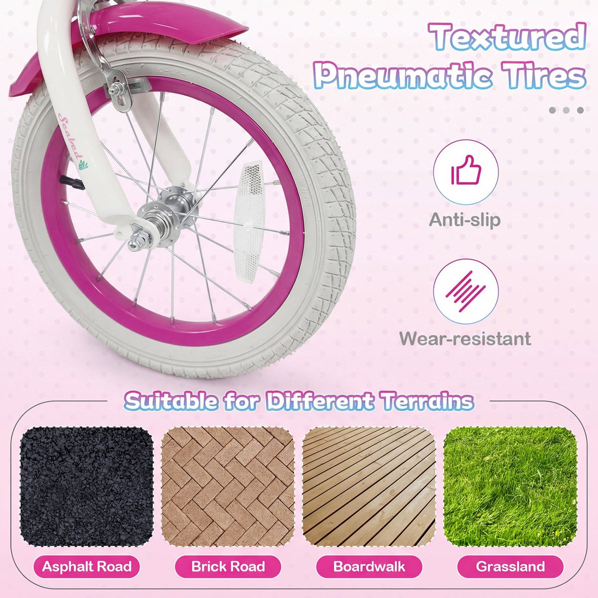 Rosebud Bike with Basket & Training Wheels