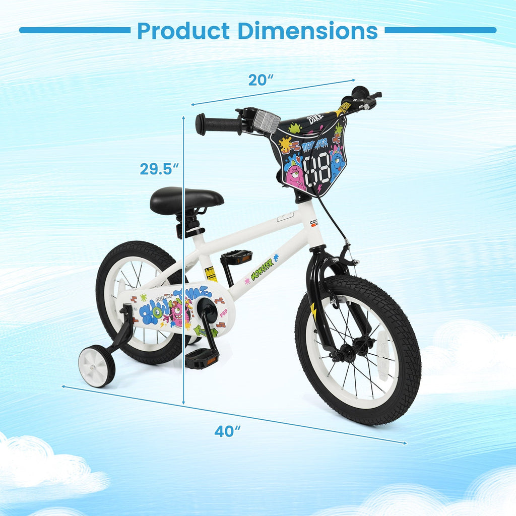Little Explorer White Bike with Training Wheels