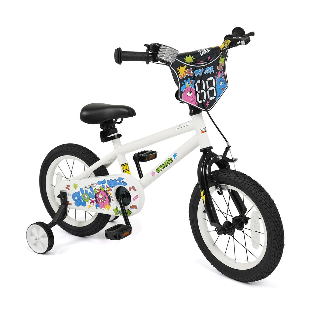 Little Explorer White Bike with Training Wheels