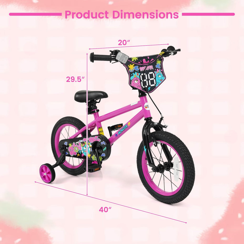 Little Explorer Pink Bike with Training Wheels