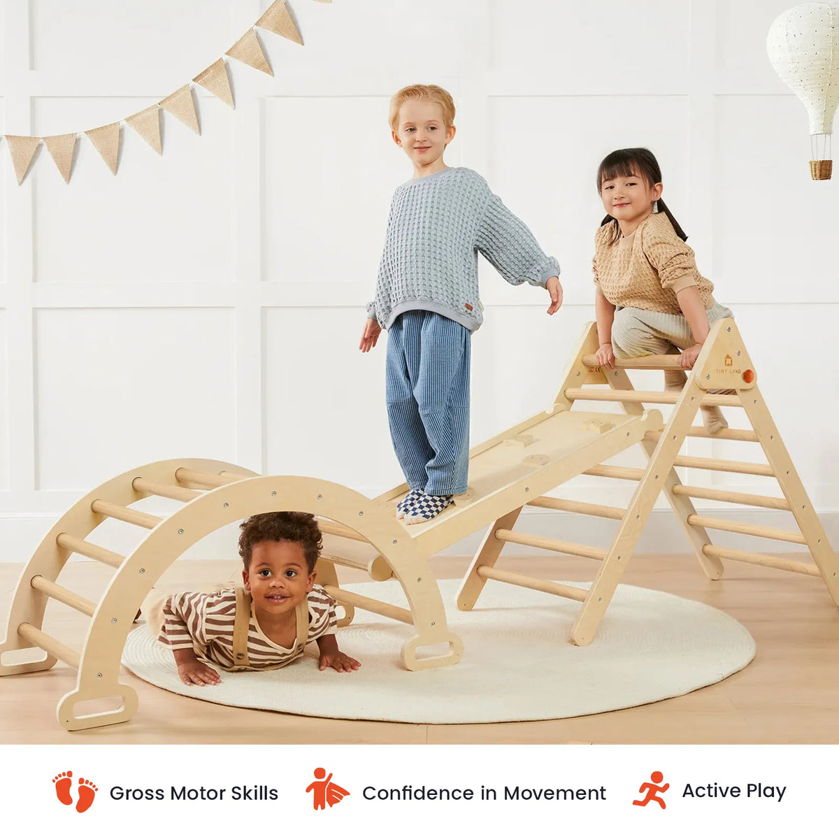Tiny Land Pikler Triangle 7-in-1 Montessori Climbing Set — product image 2 of 20