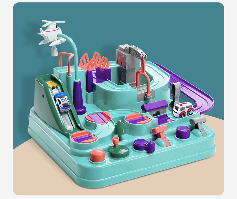 parking lot car track playset product photo showing the full item