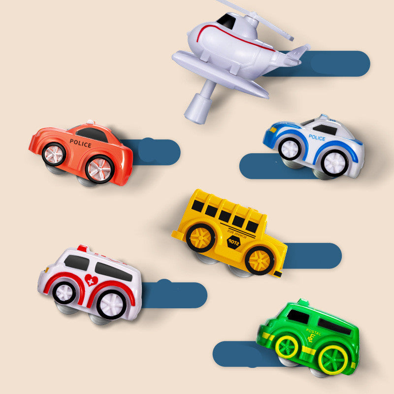 parking lot car track playset arranged for display