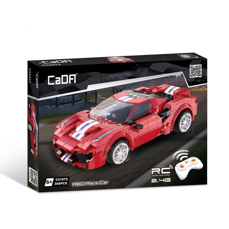 Side view of the building block remote control sports car