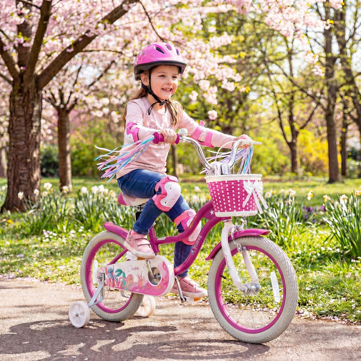 Rosebud Bike with Basket & Training Wheels